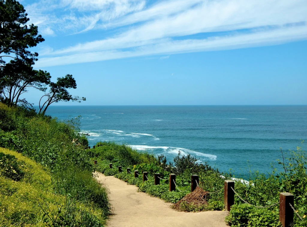 A trail alongside a beach in San Diego. Access our CFO San Diego remotely from places like this if you have 5G.